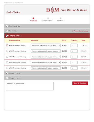 Dynamic Creative Minds / B & M / Order Form