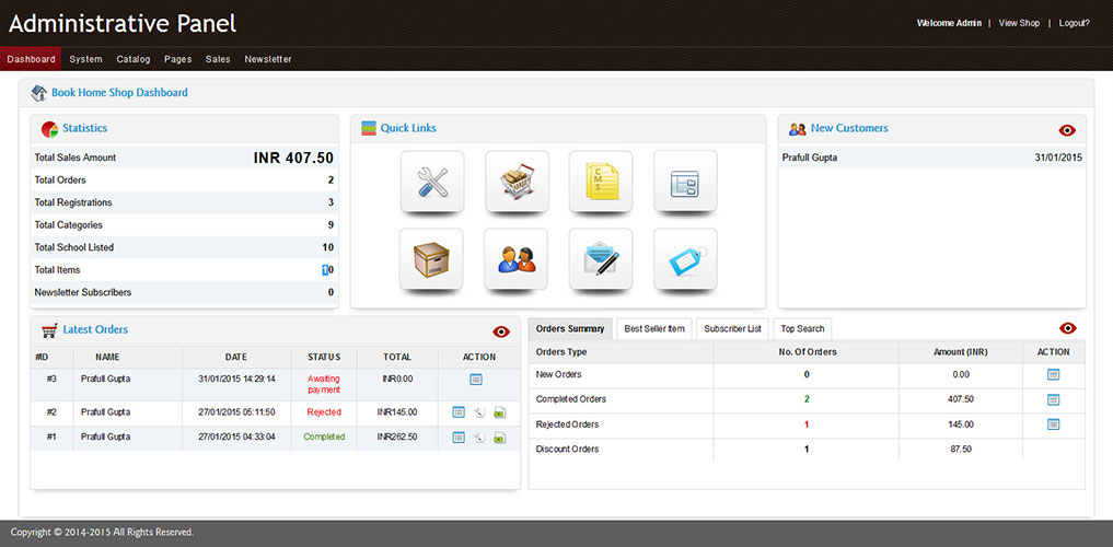 Dynamic Creative Minds / Book Home Shop / Backend Dashboard