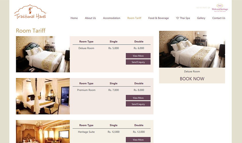 Dynamic Creative Minds / Traditional Haveli / Room Tariff